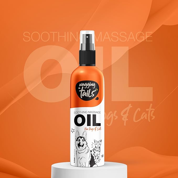 Wagging Tails 6-in-1 Soothing Oil - 6.76 fl oz (Pack of 4) for Dogs & Cats | Coconut Oil and Vitamin E Helps to Control Hair Fall and Its Suitable on Skin and Fur and Improves Coat Shine and Softness