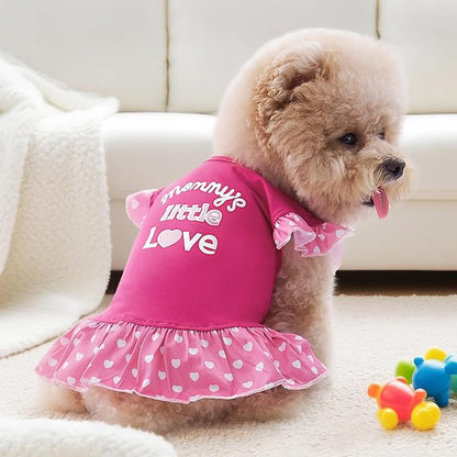 XPUDAC 4 Pieces Pet Dog Dress Shirt Puppy Skirt Cute Doggie Dress Summer Clothes Dog Apparel for Small Dogs and Cats (Pink Angel, X-Small(2-4 Lbs))