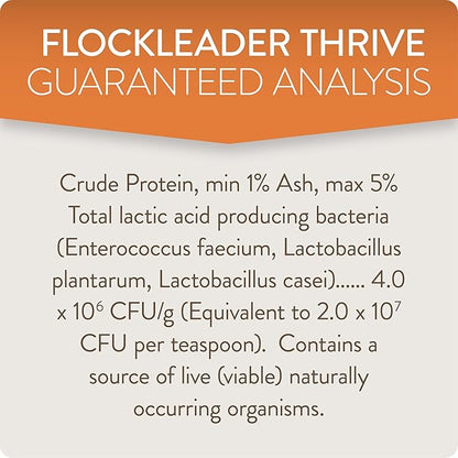 FlockLeader Thrive, Daily Probiotic & Prebiotic Water Supplement for Chickens 8+ Weeks Old, 8 oz (Pack of 2)