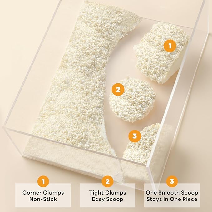 Premium Cat Litter, Non-Stick Strong Clumping Cat Litter, 100% Natural Cassava Kitty Litter, Multi-Cat/Unscented Dust-Free/Odor Control/Ultra Absorbent/Less Scattering - 9 lbs - 1 Pack