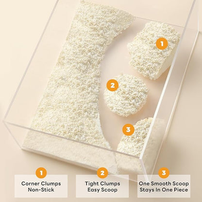 Premium Cat Litter, Non-Stick Strong Clumping Cat Litter, 100% Natural Cassava Kitty Litter, Multi-Cat/Unscented Dust-Free/Odor Control/Ultra Absorbent/Less Scattering - 9 lbs - 1 Pack