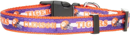 Pets First Collegiate PET Collar New Version Clemson Tigers Dog Collar, Size Medium. Best Sports Team Color for Dogs & Cats. A Shiny & Colorful Dog & Cat Collar Licensed by The NCAA