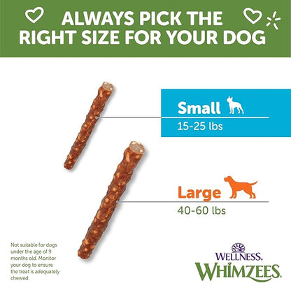 Wellness WHIMZEES Veggie Sausage Dog Dental Treat, Chews, Freshens Breath, Small Size, 14.81 oz Bag, 28 Count