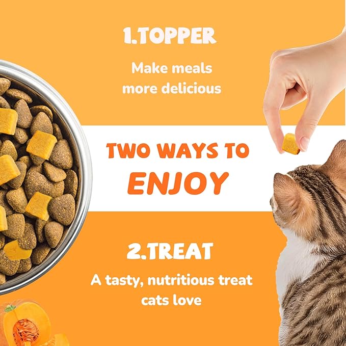 PAWUP Freeze-Dried Pumpkin Treats for Dogs & Cats – High Fiber, Single Ingredient Natural Snacks for Digestion & Gut Health, Healthy Food Toppers, 1.58 oz
