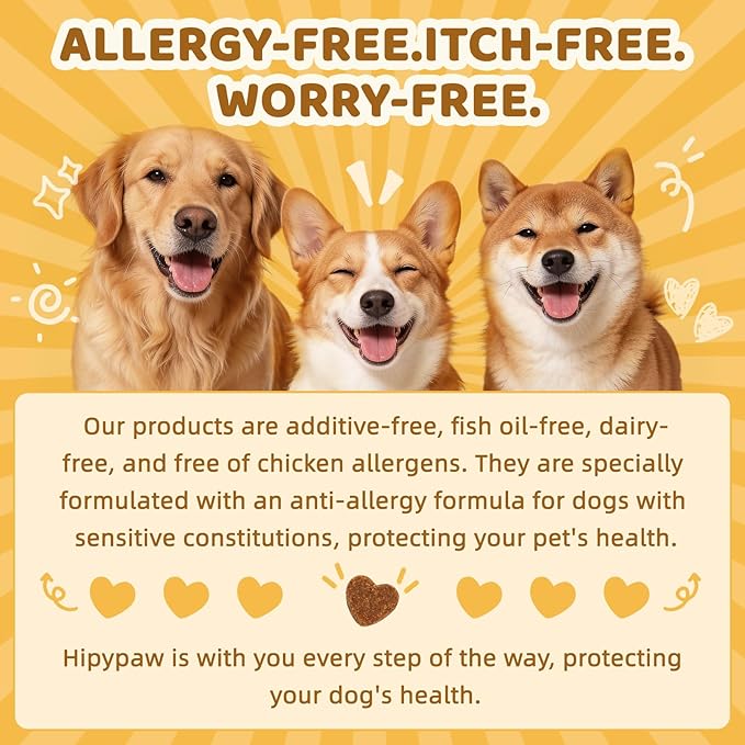 Dog Allergy Relief Chews - Dogs Chew for Itching Relief and Skin Allergy- Soft Probiotics Chew for Dogs Digestive Health Gut Health & Immune System-Skin and Coat Health-100ct
