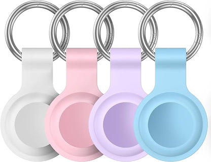 Compatible with AirTag Holder Case Keychain 4 Pack,for AirTag 2nd & 1st Generation Key Chain Ring Case Cover for Air Tag Holder GPS Tracker Air Tag 2nd gen Finders Air Tagholder for Kids,Bags,Luggages