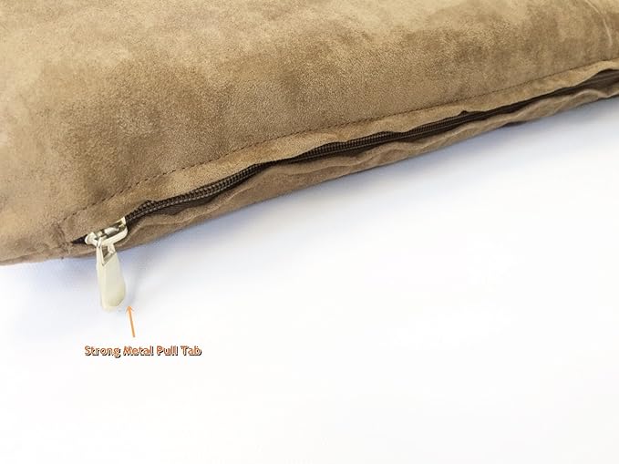 Luxurious Comfort Solid Pad Memory Foam Pet Dog Bed with Inner Waterproof Case and External Cover for Small and Medium Dogs + Free 2nd Cover (Complete Bed - 34"x27"x3", Suede - Brown)