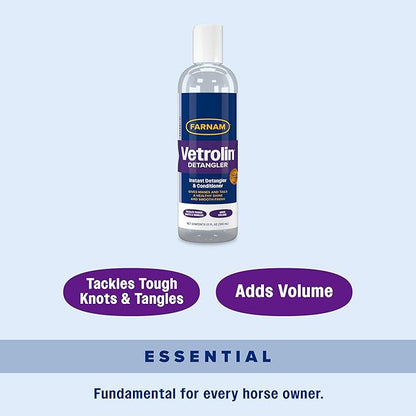 Farnam Vetrolin Instant Detangler and Conditioner for Horse Manes and Tails, 12 Oz