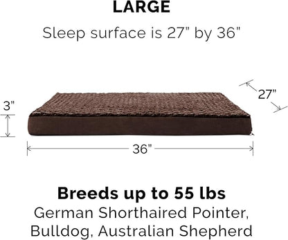 Furhaven Replacement Dog Bed Cover Ultra Plush Faux Fur & Suede Mattress, Machine Washable - Chocolate, Large