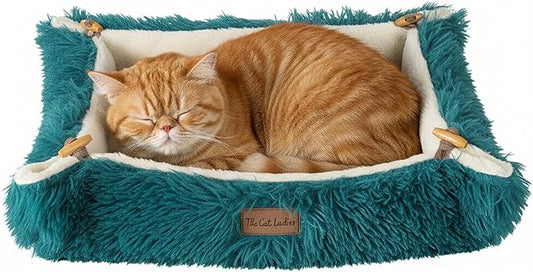 The Cat Ladies Self Warming Heated Cat Bed Mat - Heated Outdoor Kitten Bed Mat - Non Electric Heating Pad - for Indoor and Outdoor Cats - Reversible Comfortable Design - Dark Green