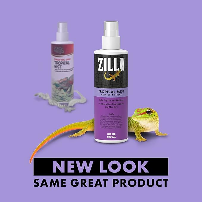 Zilla Tropical Mist Humidity Spray, Ideal for All Tropical Reptiles and Amphibians, Fortified with Aloe Vera (Pack of 2)