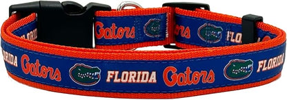 Pets First Collegiate PET Collar New Version Florida Gators Dog Collar, Size Small. Best Sports Team Color for Dogs & Cats. A Shiny & Colorful Dog & Cat Collar Licensed by The NCAA