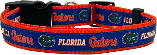 Pets First Collegiate PET Collar NEW Version Florida Gators Dog Collar, Size Large. Best Sports Team Color for Dogs & Cats. A Shiny & Colorful Dog & Cat Collar Licensed by The NCAA
