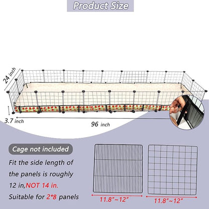Guinea Pig Cage Liner，Washable Waterproof Oxford Cloth Cage Liners for Small Animals,Hamster Chinchilla Hedgehog Rabbit and Other Small Animals Not Include Cage(24x96 inches)
