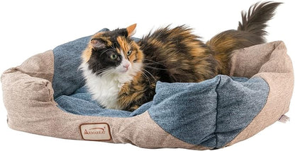 Armarkat C47 Cat Bed, One Size,Navy Blue, Beige