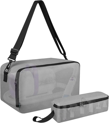 Beautyflier Pet Grooming Supplies Organizer, Protective Tote Bag Case for Pet Grooming Kit & Vacuum Suction Dogs Cats Hair, Travel Pouch Bag for Pet Dog Grooming Vacuum Kit, Bag Only (Gray)