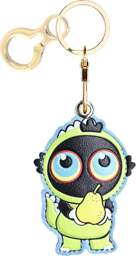 Leather Keychain Holder Case Compatible with AirTag,Cute Protective Cover with Keyring and lanyard,Anti-Scratch Finder GPS Tracker Case for Wallet Keys,bag,pets,Backpack(O)