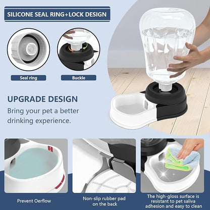6 Liters Automatic Gravity Dog Water Dispenser, BPA- Free | Gravity Pet Water Bowl, No-Spill Cat Feeder for Large Dogs, BPA-Free & Easy Clean, Less Refills for Work Travel