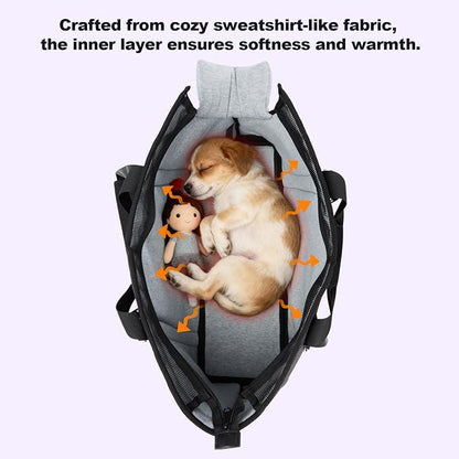 Ownpets Large Dog Purse Carrier, Carrier with Pockets for Medium Puppies for Travel Vet Shopping, Fits 18-20 lbs, Cat and Dog Tote Bag, Women's Hands-Free Pet Carrier Bag, (Black)