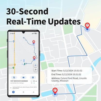 GPS Tracker for Vehicles with Kill Switch, No Monthly Fee, No Subscription, 4G SIM Card and Data Included, Trip History, GeoFence, Driving Alerts, Global Coverage, for Fleets