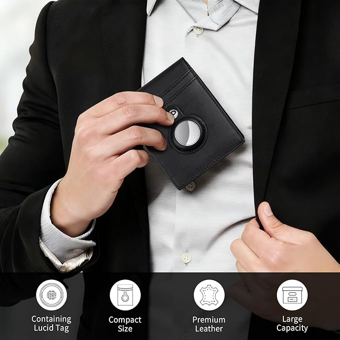 Air Tracker Tag 1-Pack (Black), Tukio Bluetooth 5.3 Tracker Tag for Apple Find My App(iOS Only), Replaceable Battery, 100dB Alarm Sound, Item Locator Smart Tag for Wallets, Keys, Bag, Luggage and More