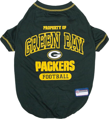 NFL Green Bay Packers Dog T-Shirt for Pets, Size Small. Officially Licensed Pet Shirt with Team Logo, Soft Stretchable Comfort Fit Apparel for Dogs & Cats
