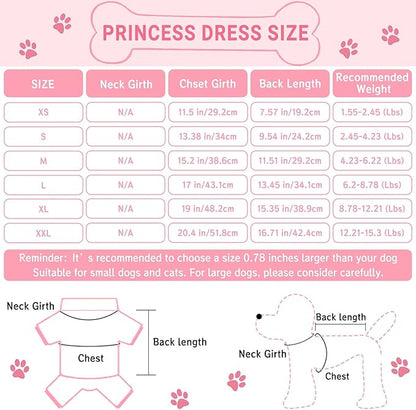 Dog Dresses, Fashion Pet Dog Clothes, Striped Mesh Puppy Dogs Princess Dresses (Pink, Medium)