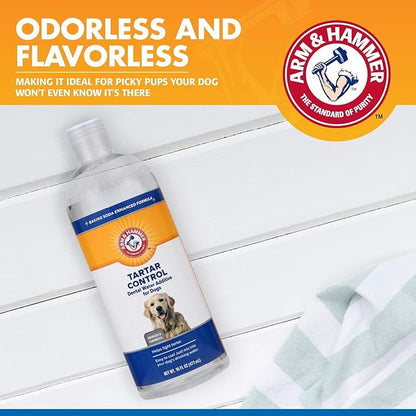 Arm & Hammer Clinical Care Dental Rinse for Adult Dogs, Odorless Flavorless No Taste Water Additive for Dog Dental Care, Helps Reduce Tartar & Freshen Breath, 16 Fl Oz - 2 Pack