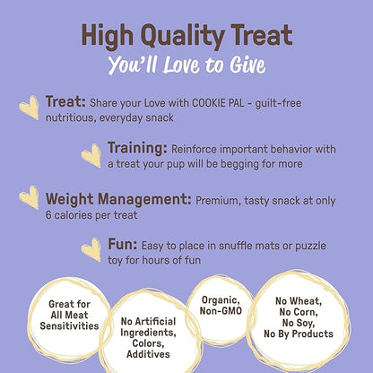 CookiePal Organic Soft Baked Treats for Dogs (Pumpkin & Blueberry), Human Grade Dog Biscuits, Low Calorie Pumpkin Puppy Training Treats, Perfect as Dog Training Biscuits, 8.8 oz (Pk of 3)
