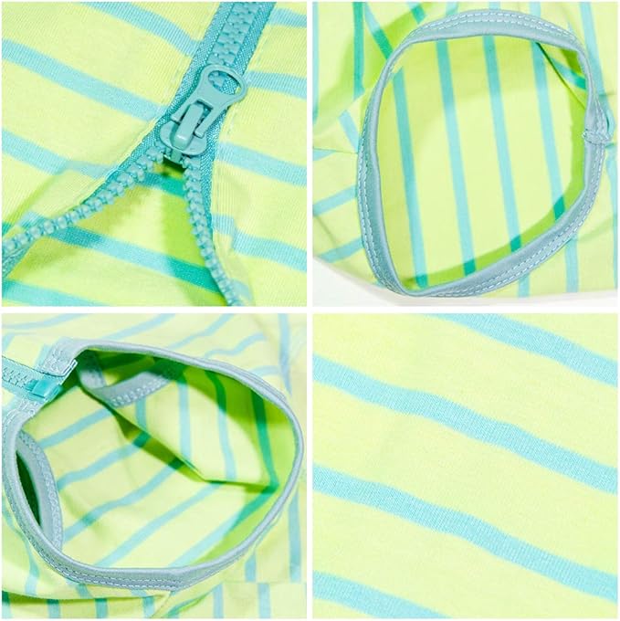 Dog’s Recovery Suit Post Surgery Shirt for Female Male Dog, E-Collar Alternative Wound Protective Clothes (Green stripe-3xl)