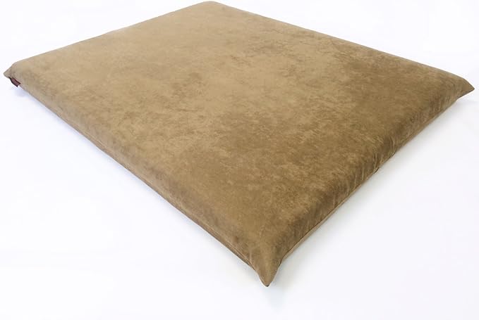 Luxurious Comfort Solid Pad Memory Foam Pet Dog Bed with Inner Waterproof Case and External Cover for Medium and Large Dogs + Free 2nd Cover (Complete Bed - 45"x27"x3", Suede - Brown)