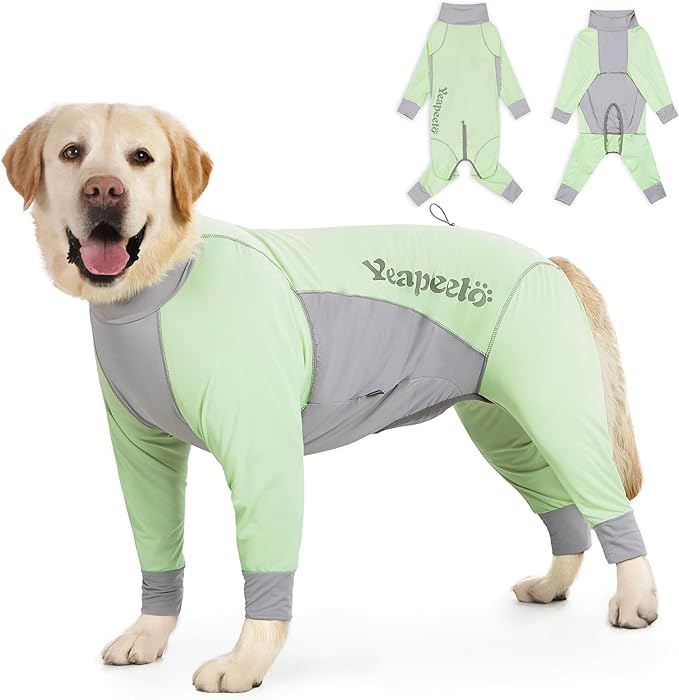 Dog Sun Protection Cooling Suit UPF 50+, Quick-Dry Breathable Jumpsuit for Large & Medium Dogs, Outdoor Dirt-Resistant Shedding Control Pet Apparel (Chartreuse, 5X-Large)