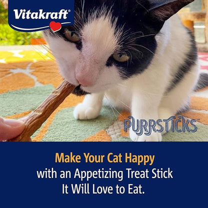 Vitakraft PurrSticks Chicken Recipe with Salmon Cat Treats – Over 70% Real Meat - Chicken, Liver & Salmon - Segmented for Portion Control, Premium - Indoor Treats - Snacking, Travel, Vet & Visits.