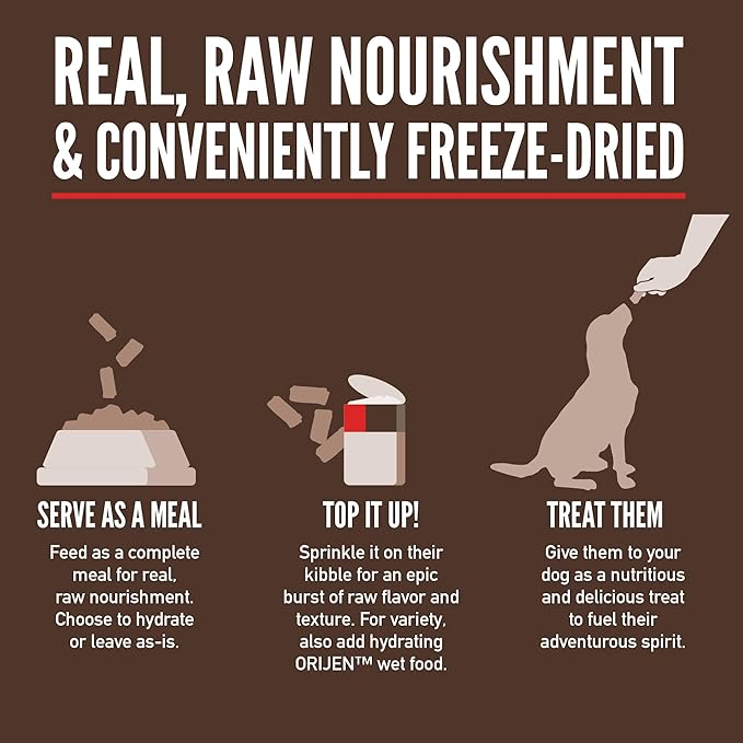ORIJEN Epic Bites Freeze-Dried Dry Dog Food Regional Red Recipe 6oz Bag
