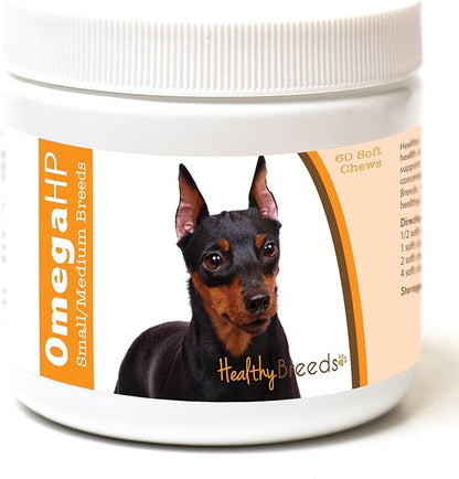 Healthy Breeds Miniature Pinscher Omega HP Fatty Acid Skin and Coat Support Soft Chews 60 Count