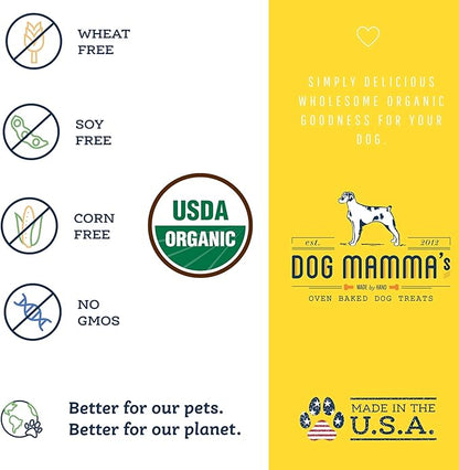 Dog Mamma's Organic Peanut Butter Banana Recipe - Certified Organic Dog Treats 6 oz