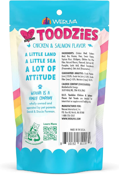 Weruva BFF Toodzies, Chicken and Salmon Crunchy Cat Treats, 2oz Bag