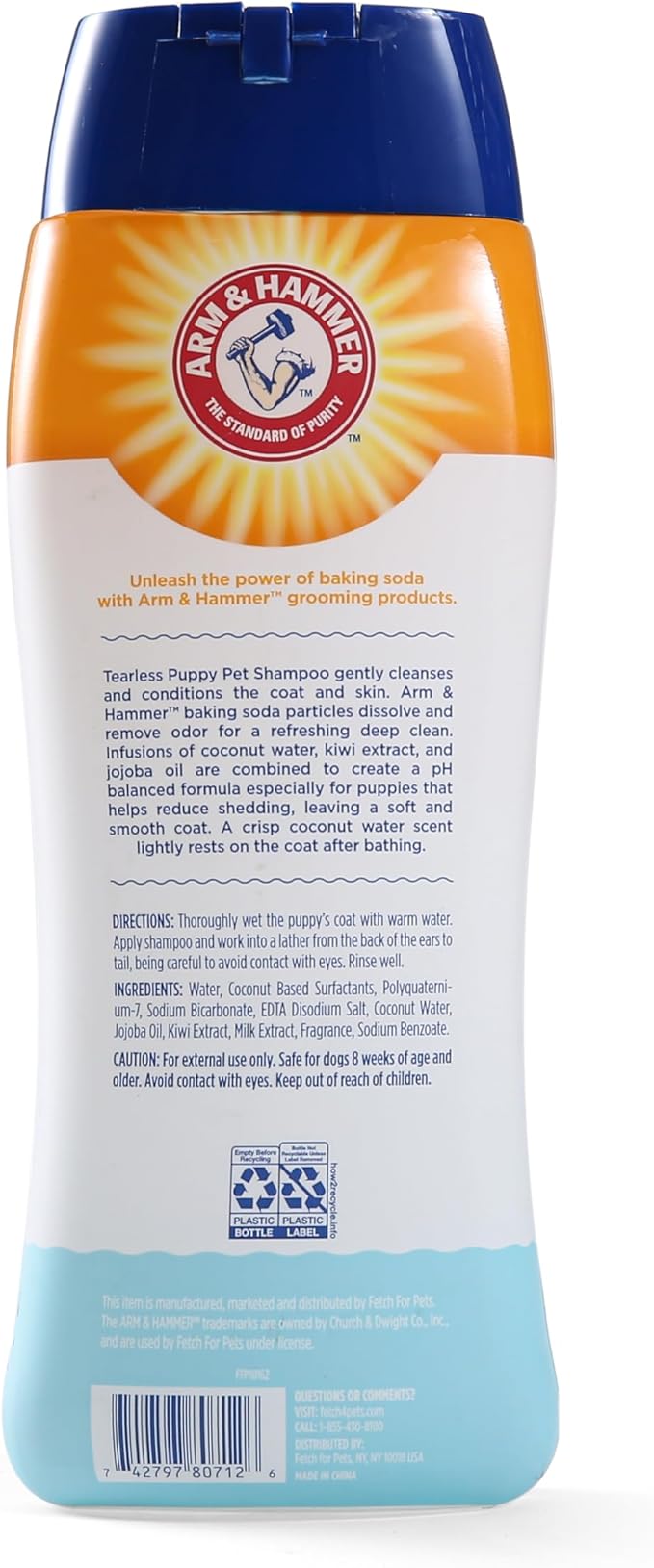 Arm & Hammer for Pets Tearless Puppy Shampoo | Gentle & Effective Tearless Shampoo for All Dogs & Puppies | Coconut Water Scent Your Dog Will Love, 20 Ounces - 2 Pack