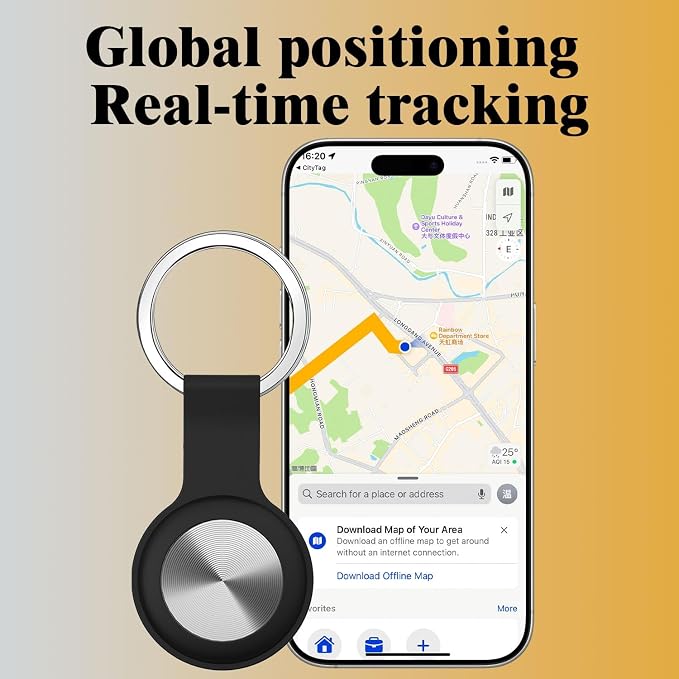GPS Tracker for Vehicles Cars Motorcycles,No Monthly Fee No Subscription,Real-Time Location Tracking Device, Portable Mini GPS Tracker for Car Kids Pets Dogs Elderly and Valuables (Android & iOS)