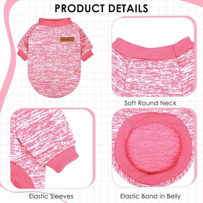 2 Pcs Dog Sweaters for Small Dogs Girl Boy Winter Fleece Clothes Warm Soft Dog Sweatshirt Outfit for Dogs Cats Pet Apparel