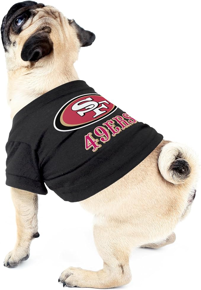 Littlearth NFL San Francisco 49ers Pet T-Shirt, Team Color, Large