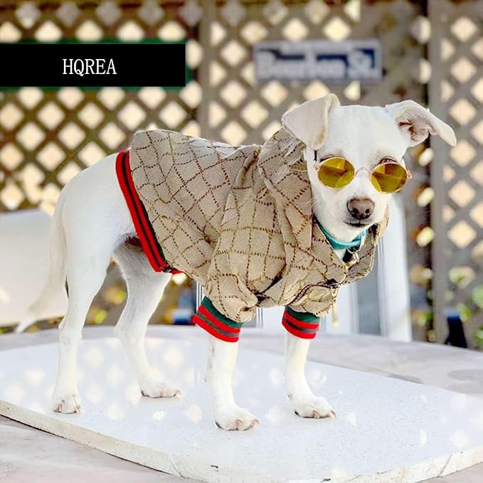 Dog Hoodie Luxury Winter Small Dog Jacket Clothes Classic Designer French Bulldog Teddy Pug Puppy Clothes(S)