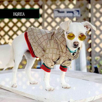 Dog Hoodie Luxury Winter Small Dog Jacket Clothes Classic Designer French Bulldog Teddy Pug Puppy Clothes(XL)