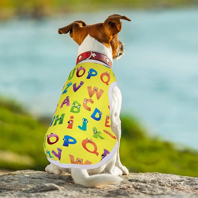 Saintrygo 10 Pcs Lovely Puppy Shirts Print Dog Clothes Breathable Summer Pet Cartoon Dog Shirt Clothes Sweatshirt for Puppy Cartoon Shirt Sweatshirt to Cat(Medium)