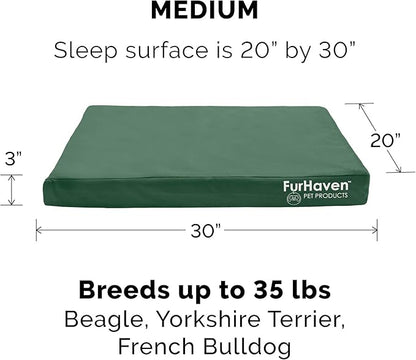 Furhaven Replacement Dog Bed Cover Water-Resistant Indoor/Outdoor Logo Print Oxford Polycanvas Mattress, Washable - Forest, Medium (Pack of 2)