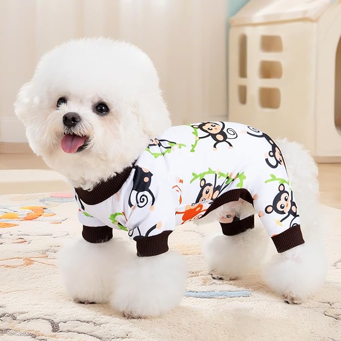 XPUDAC Dog Pajamas Soft Strechy Puppy Pjs Pet Clothes for Small Medium Dogs Boy Girl Cat Pet Outfit, S