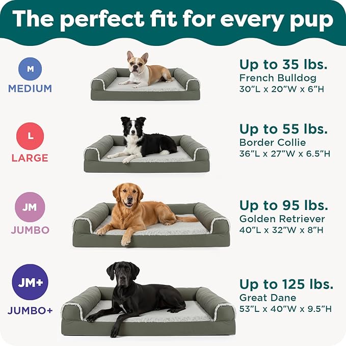 JM PLUS- Luxe Fur & Performance Linen Orthopedic Sofa Bed - Charcoal