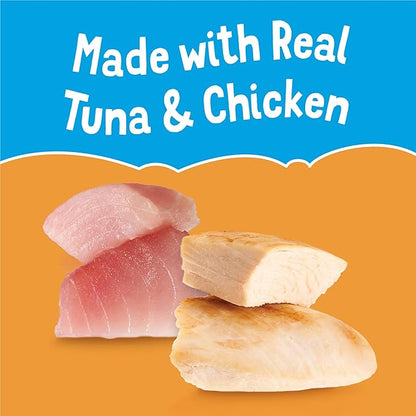 Friskies Purina Natural,Grain Free Lickable Cat Treats Lil’ Soups with Tuna in Chicken Broth - 1.2 oz. Cups,(Pack of 16)