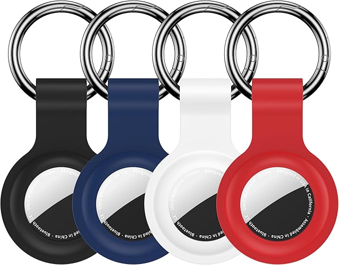 Compatible with AirTag Holder Case Keychain 4 Pack,for AirTag 2nd & 1st Generation Key Chain Ring Case Cover for Air Tag Holder GPS Tracker Air Tag 2nd gen Finders Air Tagholder for Kids,Bags,Luggages