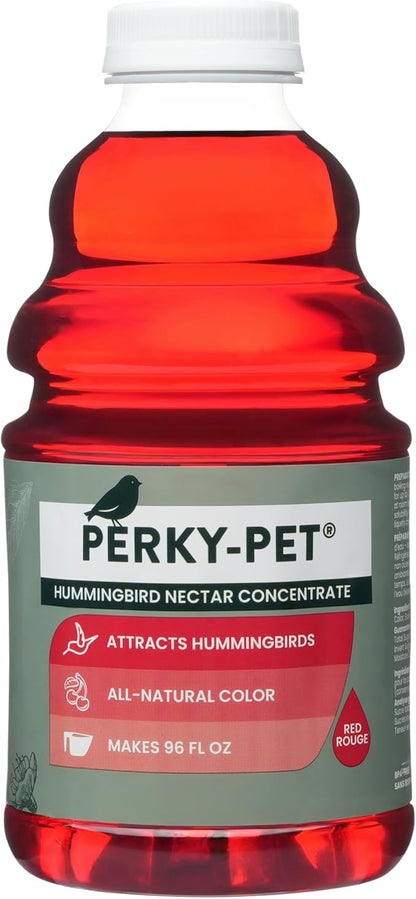 Perky-Pet Hummingbird Nectar Concentrate for Hummingbird Feeder - 32 oz - Makes 96 FL OZ of Red Food Nectar - 238